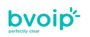 bvoip Logo with tagline at the bottom - transparent background